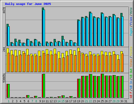 Daily usage for June 2025