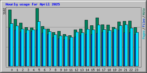 Hourly usage for April 2025